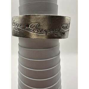 Silver Tone Pewter Metal Inspirational Cuff Bracelet “truth, balance, respect…”
